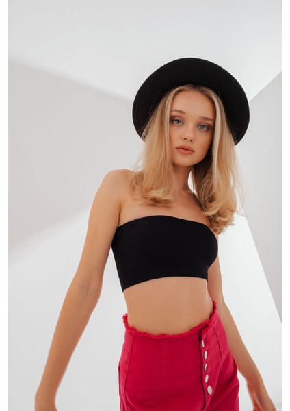 Fitilli Straplez Siyah modelleri