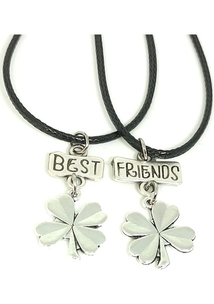 Dört 4 Yapraklı Yonca Best Friends Bff Arkadaşlık Kolyesi Model 3
