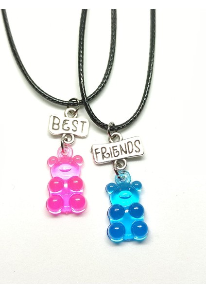 Jelibon Ayıcıklar Arkadaşlık Bff Best Friends Kolyesi Model 29. Çocuk Genç Kolye.