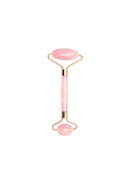 Eslant Pembe Kuvars Roller Yüz Masaj Taşı Gençleştirici Kırışık Giderici