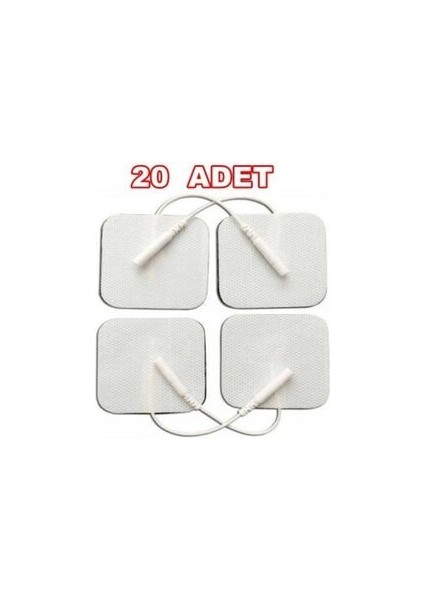 20 Adet Kablollu,soketli Tens Pedi Elektrodu (5X5CM Kare)