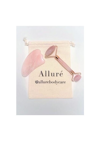 Alluré Rose Quartz Face Roller & Gua Sha
