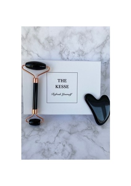 Oniks Face Roller ve Gua Sha Taşı Seti