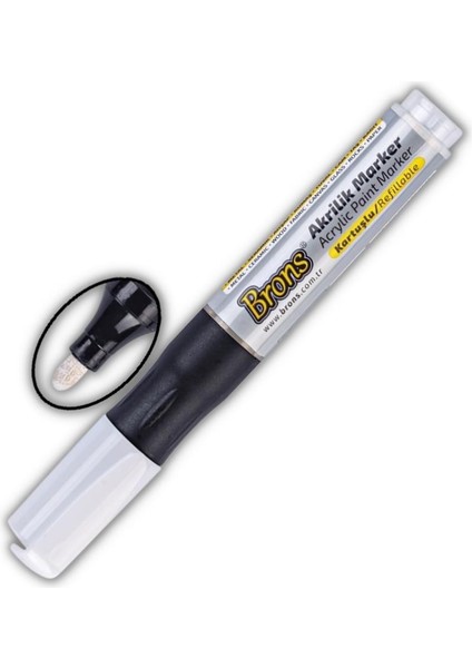 Akrilik Marker Yuvarlak Uç 1 Adet Brons Akrilik Markör Metal Seramik Ahşap Kumaş Tuval Cam Taş