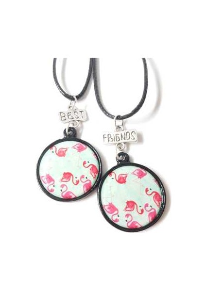 Flamingolar Bff Best Friends Arkadaşlık Kolyesi Çocuk Kolye