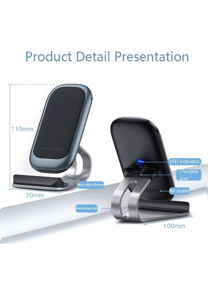 Z01 15W Stand Fonksiyonlu Çok Fonksiyonlu Masaüstü Kablosuz Şarj Cihazı, Spec: Vıp Cryogenics (Yurt Dışından) fiyatları