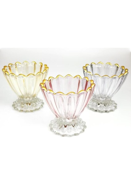 3'lü 3 Renk Altın Yaldızlı Şekerlik Dondurmalık