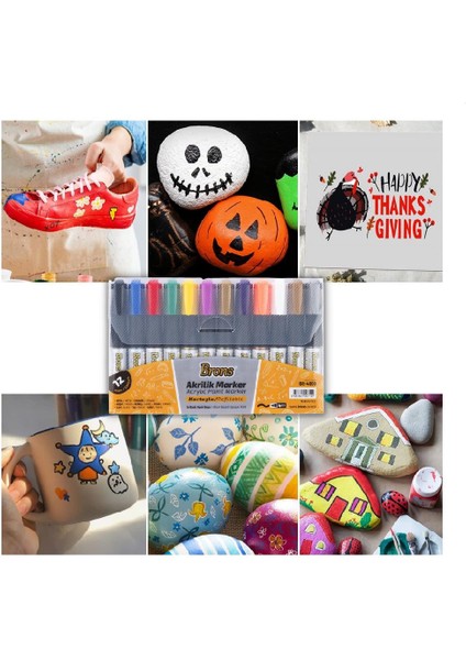 Akrilik Marker Yuvarlak Uç 4 Adet 1 Paket Brons Akrilik Markör Metal Seramik Ahşap Kumaş Tuval Cam Taş fiyatları