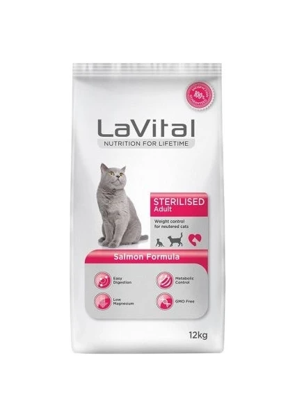 Lavital Sterilised Somonlu Kısırlaştırılmış Kedi Maması 12 kg