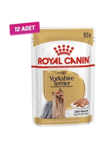 12 Adet - Royal Canin Yorkshire Terrier Adult Pouch Köpek Maması 85 gr
