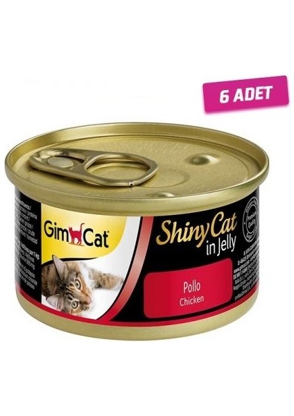 6 Adet - Gimcat Shinycat Tavuklu 70GR