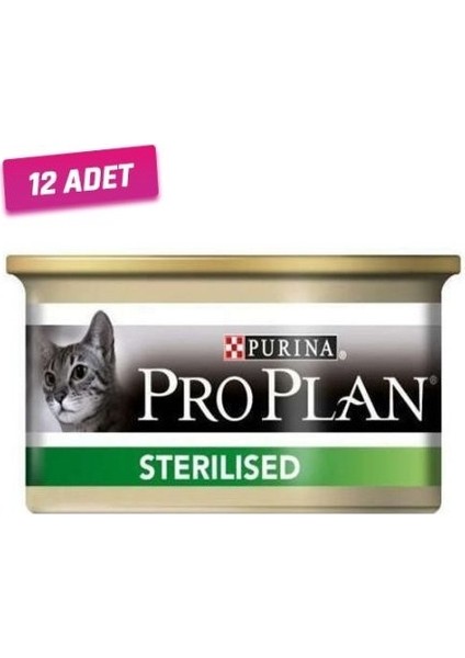 12 Adet - Pro Plan Sterilised Ton ve Somonlu Konserve 85 gr
