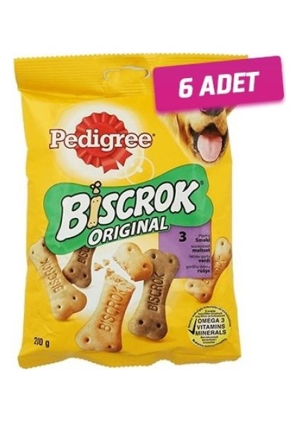 6 Adet - Pedigree Biscrock Köpek Ödülü 200 gr