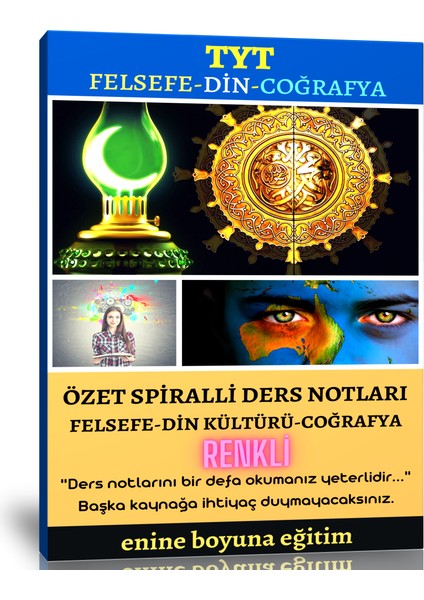 Enine Boyuna Eğitim TYT Felsefe-Din-Coğrafya Özet Kitabı (Renkli)