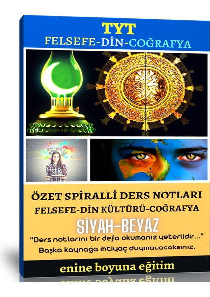 Enine Boyuna Eğitim TYT Felsefe-Din-Coğrafya Özet Kitabı (Siyah-Beyaz)