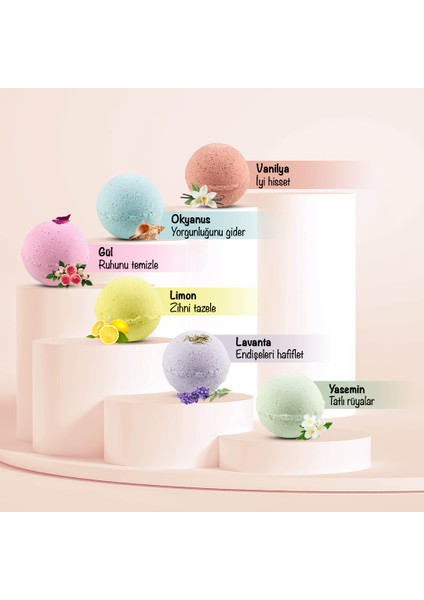 Banyo Topu, Nem Topu, Banyo Bombası Stantlı 20'li 80 gr fırsatları