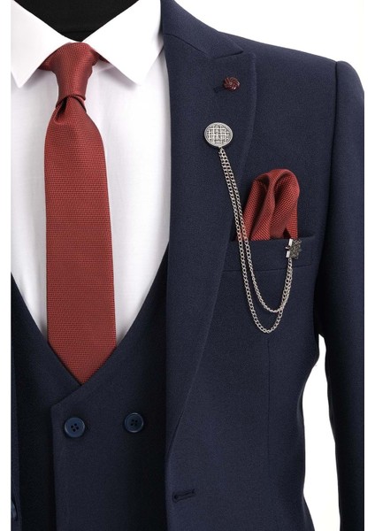Lacivert Slim Fit Erkek Takım Elbise