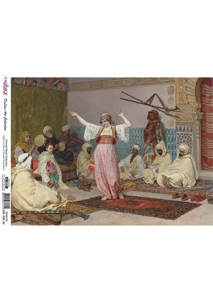 Doğunun Gizemli Dünyası Koleksiyonu - Dans Eden Kadın 30*42 cm Pirinç Dekopaj OW056