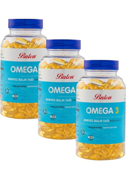 Omega 3 Norveç Balık Yağı 1380mg 100 Kapsül X 3 Adet