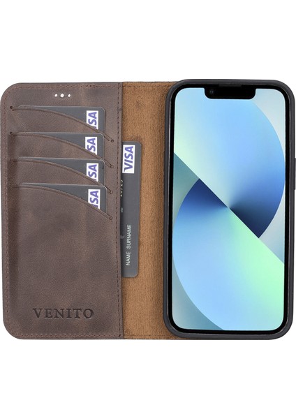Apple iPhone 13 Pro Magic Wallet Koyu Kahverengi Deri Telefon Kılıfı fiyatları
