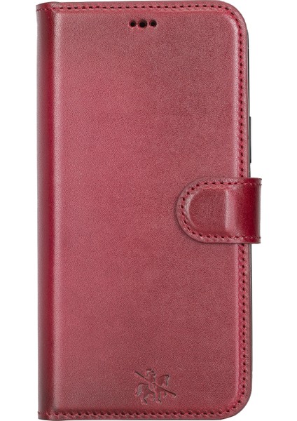 Apple iPhone 13 Pro Max Magic Wallet Kırmızı Deri Telefon Kılıfı