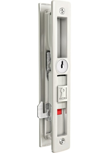 Alm Sürme Kilit, Kancalı, Kilitli, Anahtarlı, Beyaz