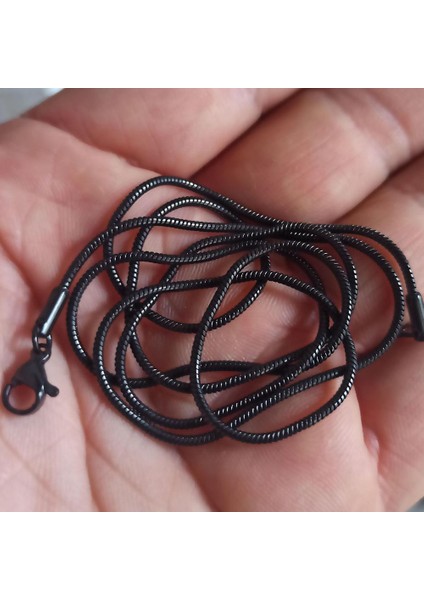 Snake Yılan Model Siyah Erkek Çelik Kolye Zincir Yuvarlak Model fiyatları