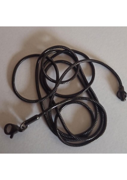 Snake Yılan Model Siyah Erkek Çelik Kolye Zincir Yuvarlak Model modelleri