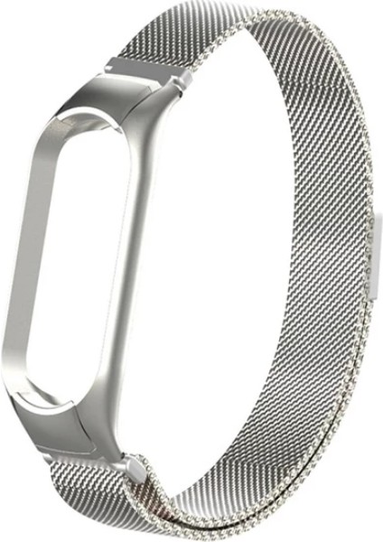 Xiaomi Mi Band 5 ve 6 Kordon Metal Hasır Örme Milano Loop Kordon