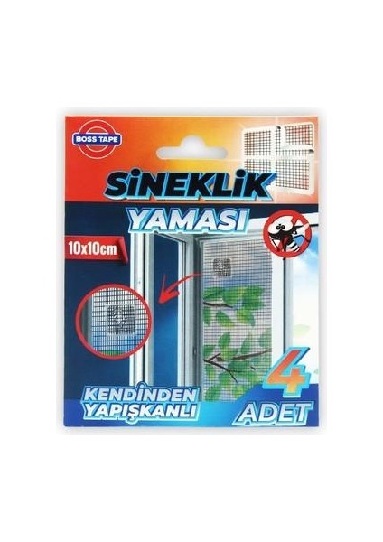 Sineklik Yaması Sineklik Tamir Bantı Kendinden Yapışkanlı 10X10CM 4ADET