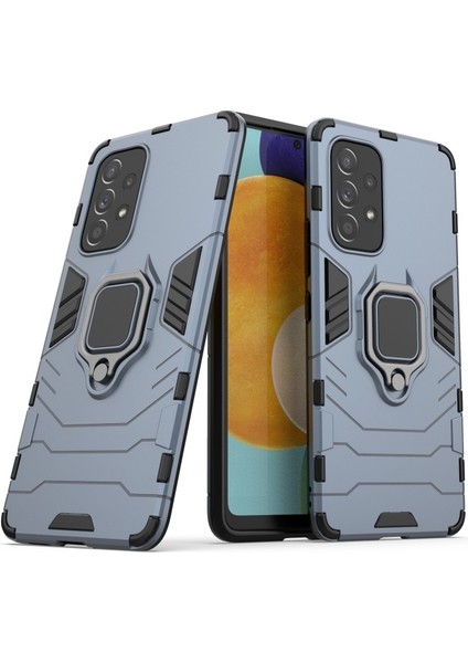 Galaxy A53 5g Için Halkalı Standlı Pc + Tpu Hizmet Telefon Kılıfı Koyu Mavi (Yurt Dışından) indirimleri
