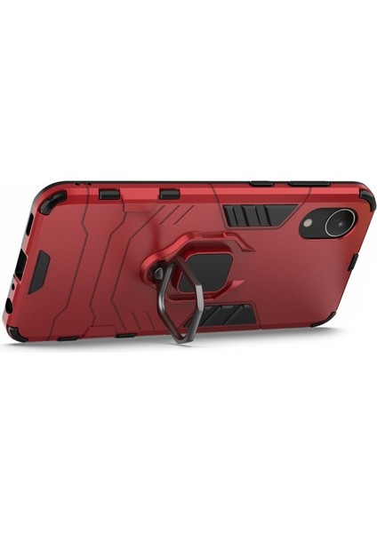 Galaxy A03 Core Için Halkalı Standlı Pc + Tpu Telefon Kılıfı Kırmızı (Yurt Dışından) fırsatları