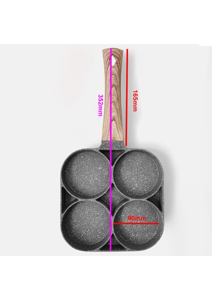 Dört Fincan Yumurta Tavası Kızartma Yumurta Tenceresi (Yurt Dışından)