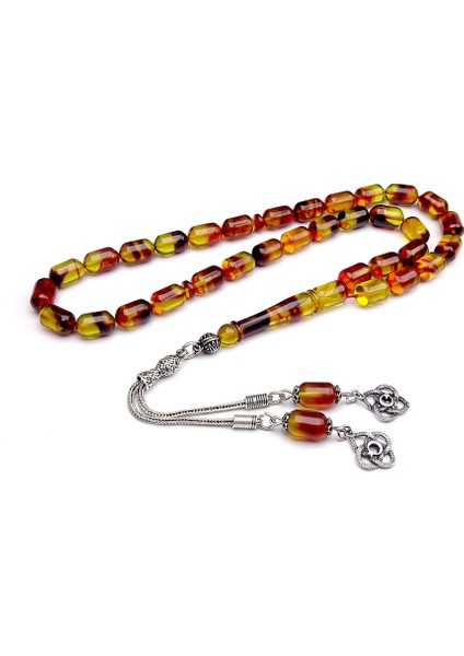 Kızıl Hareli Kapsül Model Kehribar Tesbih