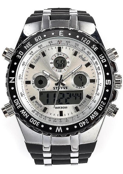 Lbq-Stryve S8002 Çift Ekran Dijital Izle Aydınlık Chronograph Kronometre Takvimi