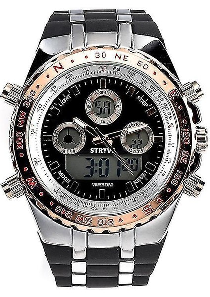 Lbq-Stryve S8002 Çift Ekran Dijital Izle Aydınlık Chronograph Kronometre Takvimi