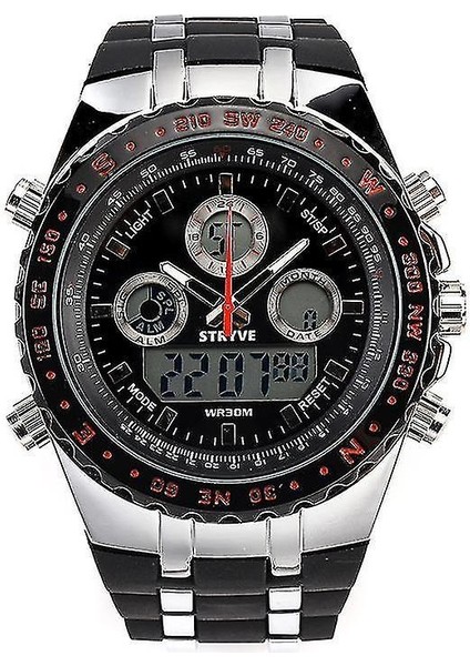 Lbq-Stryve S8002 Çift Ekran Dijital Izle Aydınlık Chronograph Kronometre Takvimi