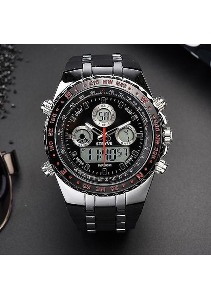 Lbq-Stryve S8002 Çift Ekran Dijital Izle Aydınlık Chronograph Kronometre Takvimi