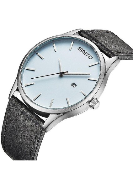 Lbq-Gımto GM208 Erkekler Izle Lüks Tarihi Ekran Deri Watch Band Erkek Kuvars Bilek