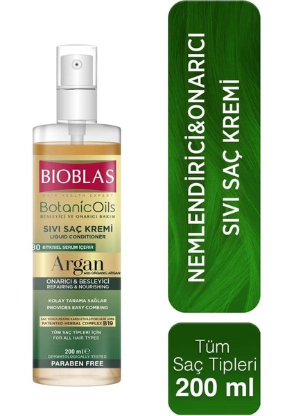 Bıoblas Botanıc Oıls Argan Yağlı Sprey Sıvı Saç Kremi 200 ml