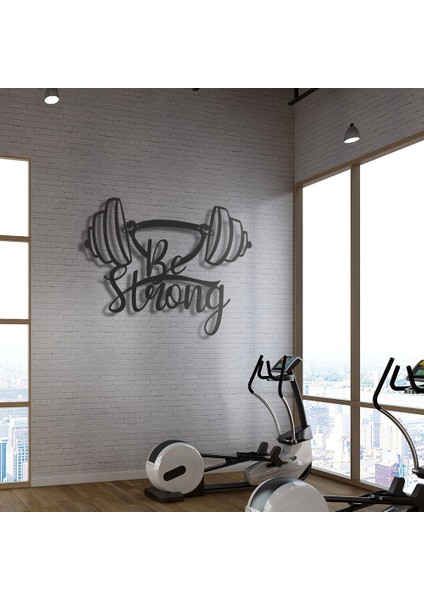 Be Strong Metal Duvar Yazısı - 70X99, Siyah