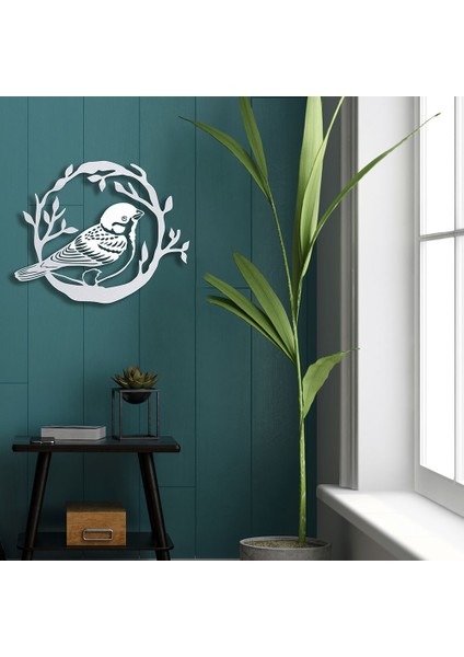 Meropidae Metal Duvar Tablosu - 39X49, Beyaz