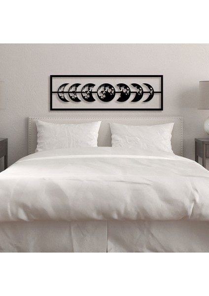 Ayın Evleri Metal Duvar Tablosu - 22X69, Siyah