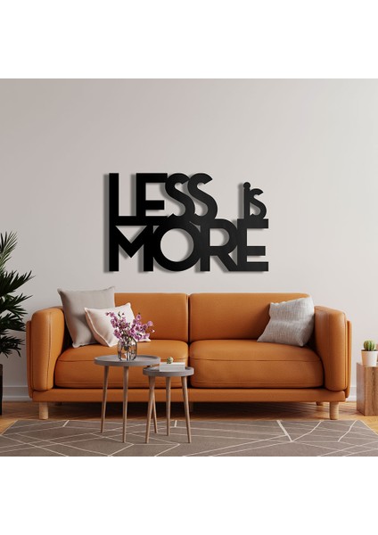 Less Is More Metal Duvar Yazısı - 61X99, Siyah