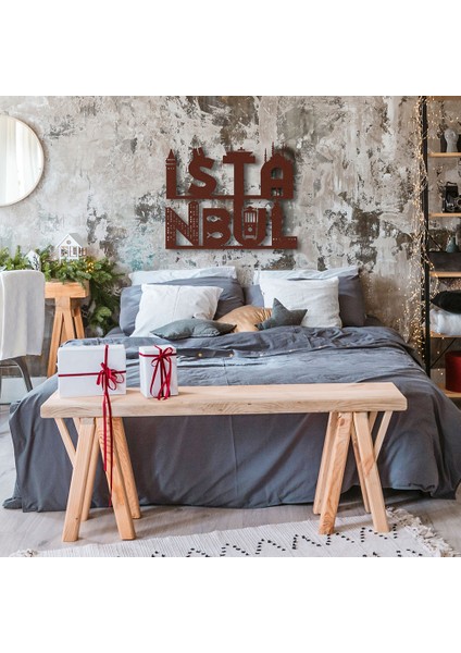 Istanbul Metal Duvar Yazısı - 81X99, Bakır