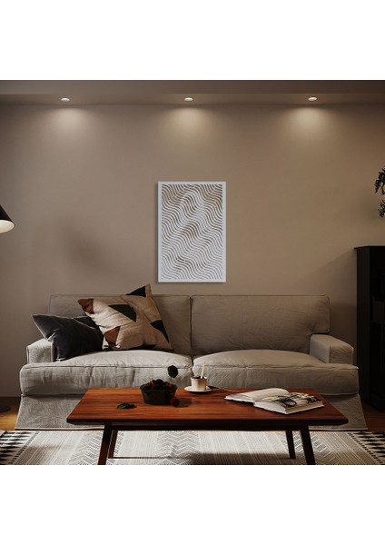 Mona Lisa Illüzyon Metal Duvar Tablosu - 47X69, Beyaz