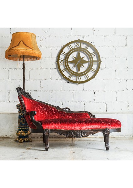 Compass Metal Duvar Saati - 49X49, Altın Sarısı