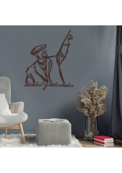 Atatürk ''istikbal Göklerdedir'' Metal Duvar Tablosu - 41X49, Bakır