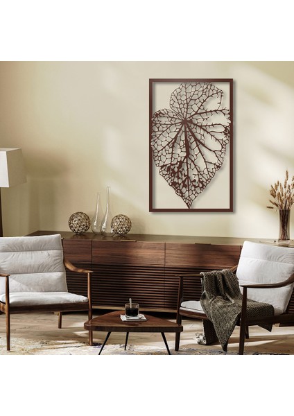 Yaprak Metal Duvar Tablosu - 62X99, Bakır