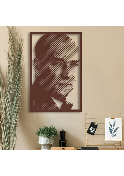 Atatürk Portresi Metal Duvar Tablosu - 45X69, Bakır